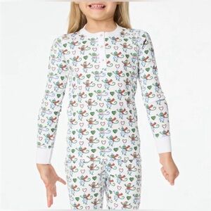 NWOT Roller Rabbit Kids White Green Blue Red Merry Monkey Pajamas Unisex Size 10
